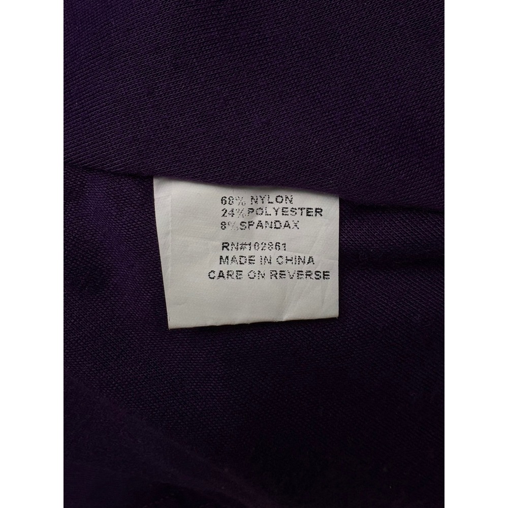 Paris Blues Women Purple Burnout Velvet Damask Bell Sleeve V-Neck Tunic Top S - Picture 7 of 11